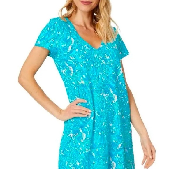Lilly Pulitzer Dress Coral of the Story Etta Short Sleeve - Picture 1 of 11